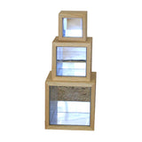 Mirrored Nestled Cubes - Set of 3