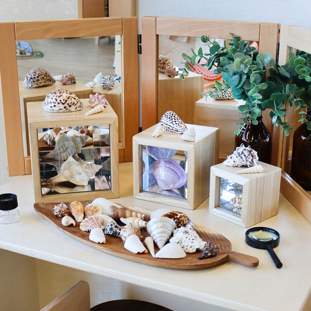 Mirrored Nestled Cubes - Set of 3