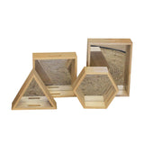 Mirrored Timber Trays - Set of 4