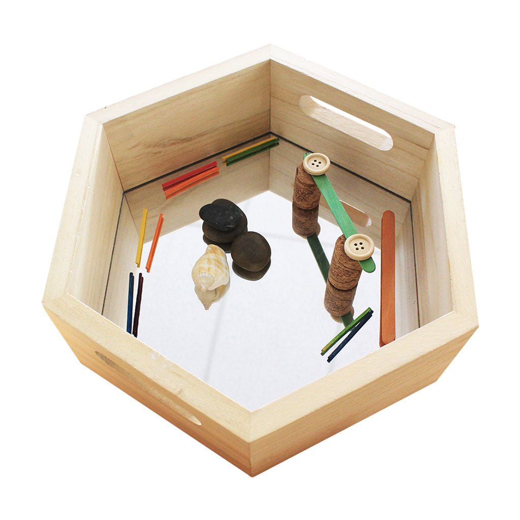 Mirrored Timber Trays - Set of 4