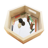 Mirrored Timber Trays - Set of 4