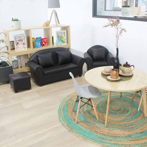 Sofa Lounge Suite - Brown Vinyl - Educating Kids