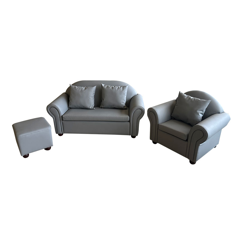 Sofa Lounge Suite - Charcoal Vinyl