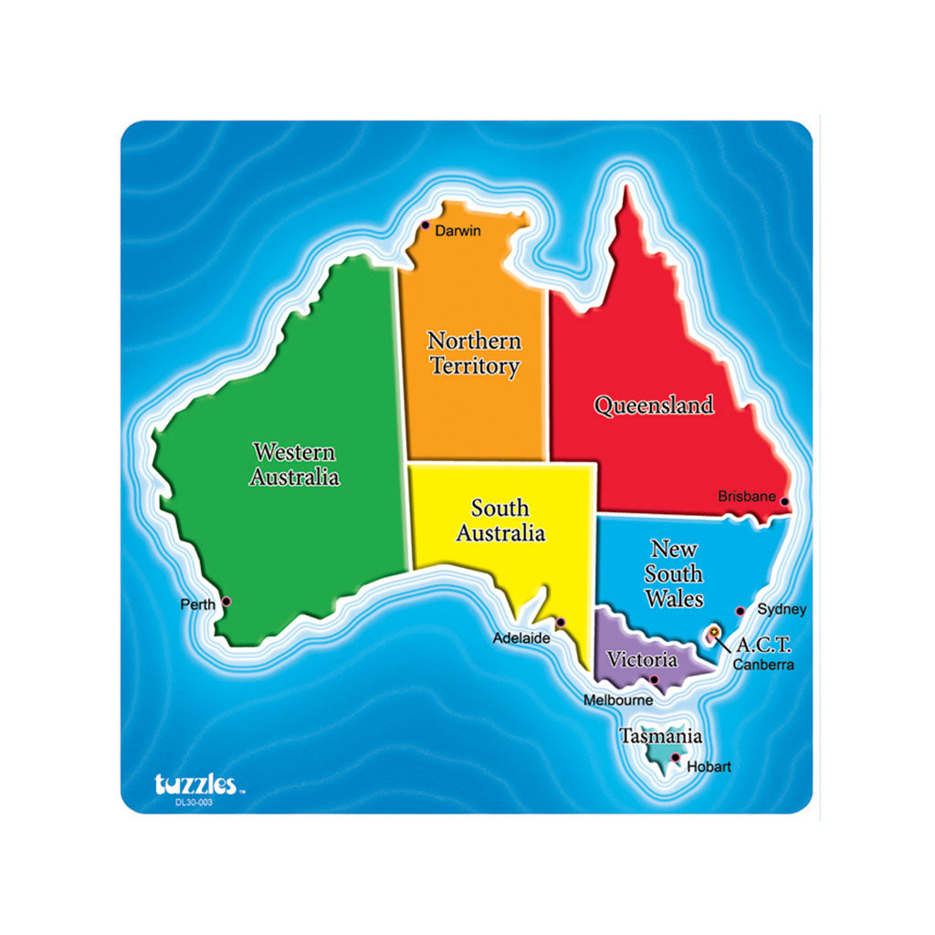 Tuzzles Map of Australia Tray Puzzle - 7pcs