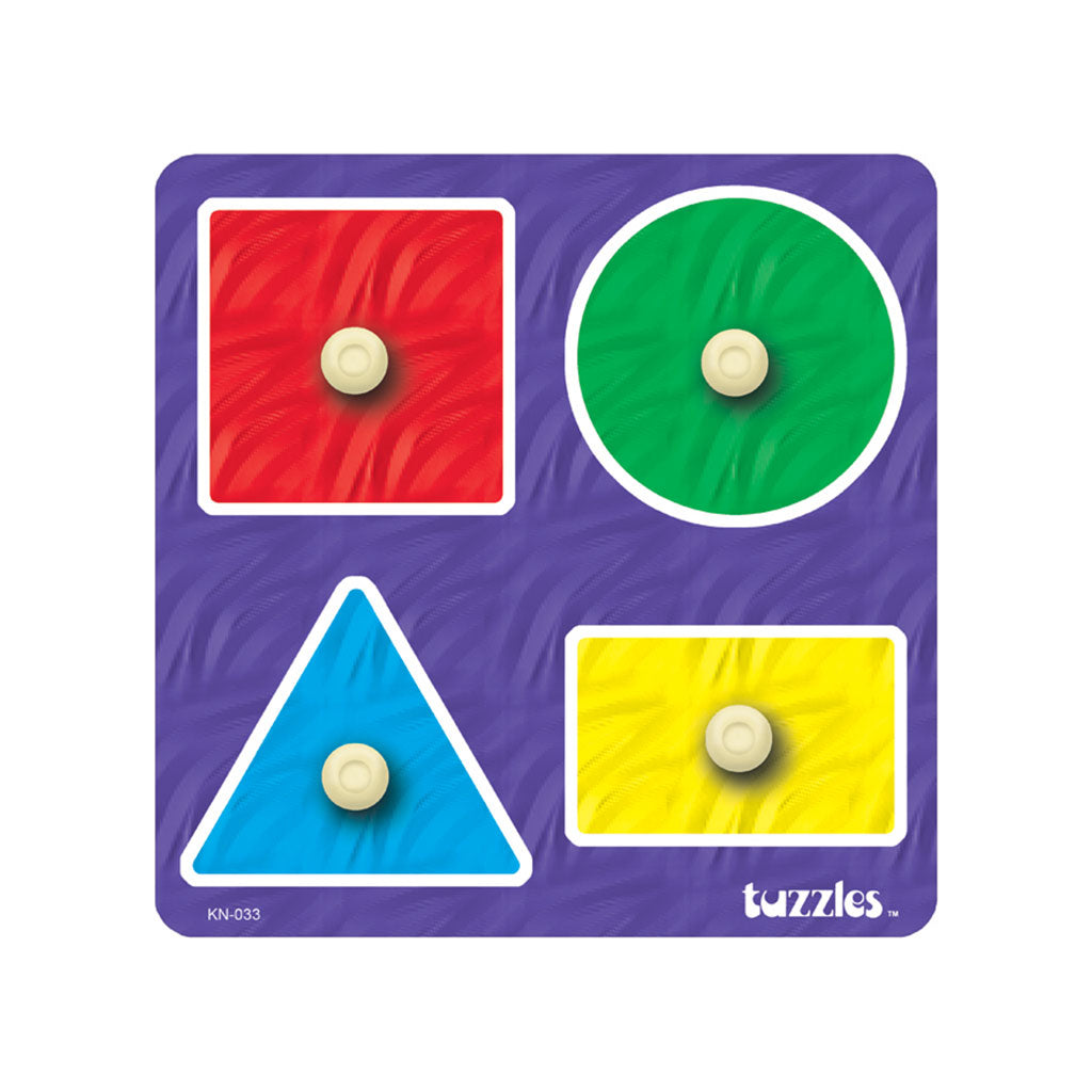 Tuzzles Geo Shapes Knob Puzzle - 4pc