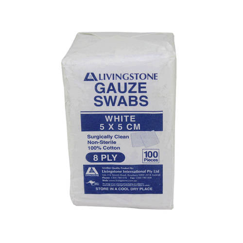 Gauze Swabs Non Sterile 5x5cm - Pack of 100