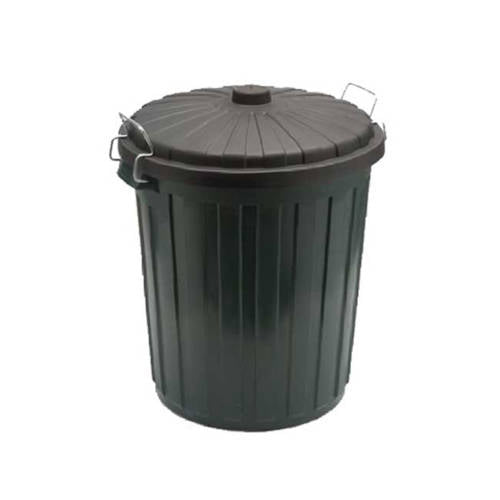 Green Plastic Garbage Bin with Lid 75L - Educating Kids