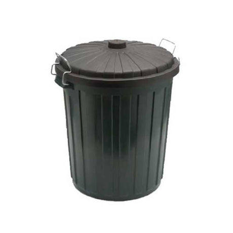 Green Plastic Garbage Bin with Lid 75L - Educating Kids