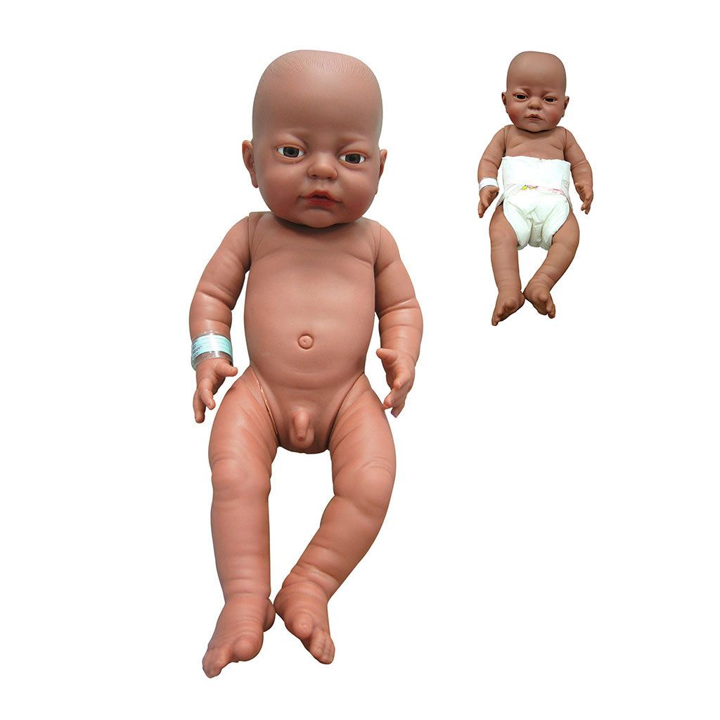 Doll Newborn Dark Skin Boy with Nappy 41cm