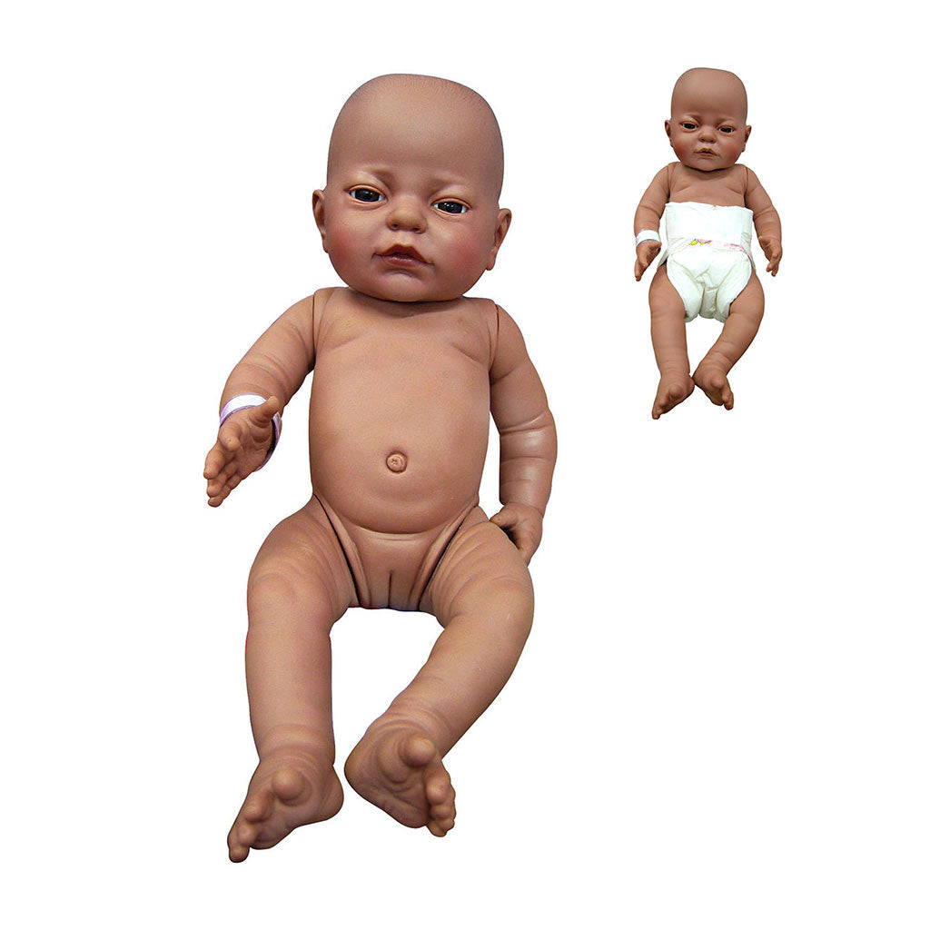 Doll Newborn Dark Skin Girl with Nappy 41cm
