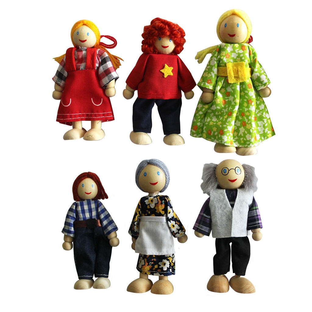 Wooden Doll Family - Set of 6