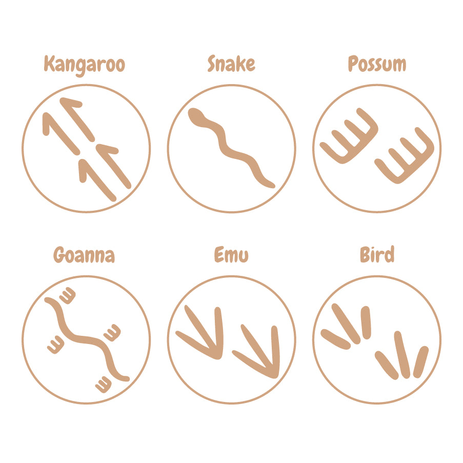 Wooden Dough Stamps - Indigenous Animal Tracks