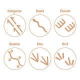Wooden Dough Stamps - Indigenous Animal Tracks