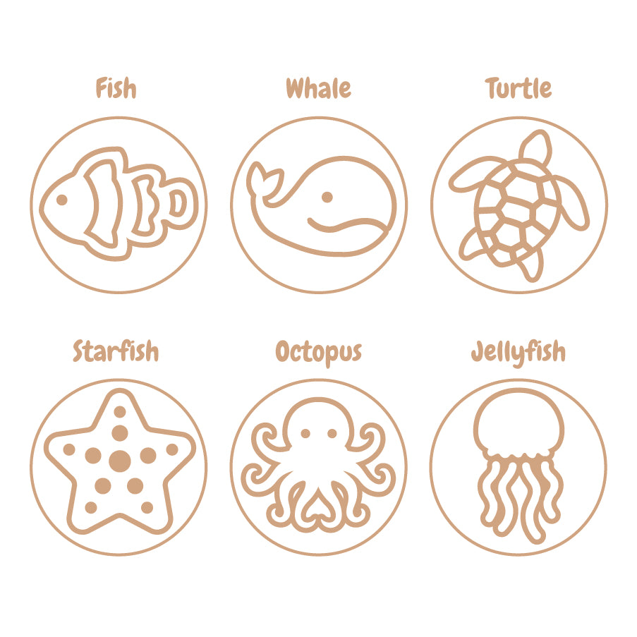Wooden Dough Stamps - Sea