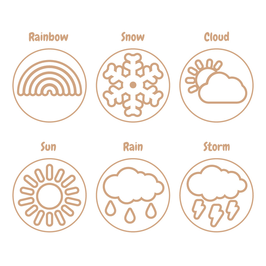 Wooden Dough Stamps - Weather