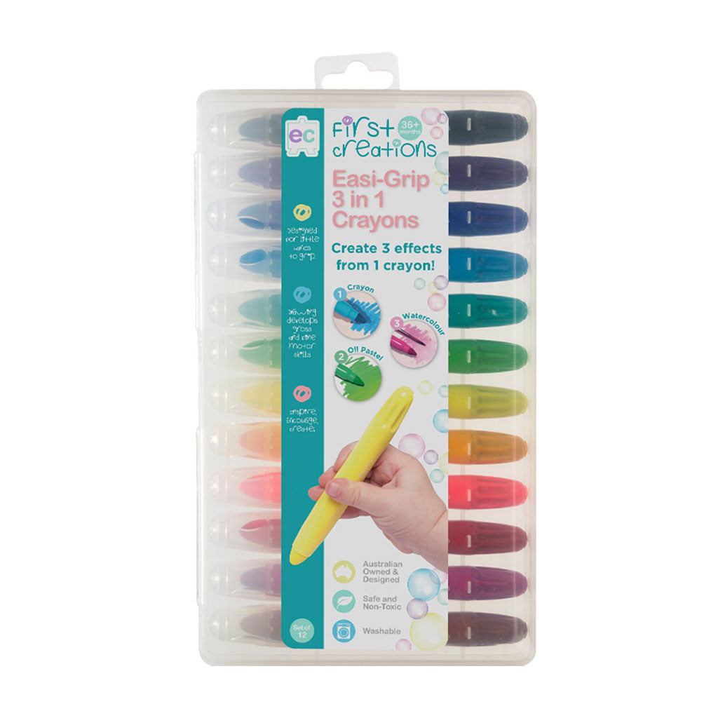 Easi-Grip 3in1 Crayons - Set of 12
