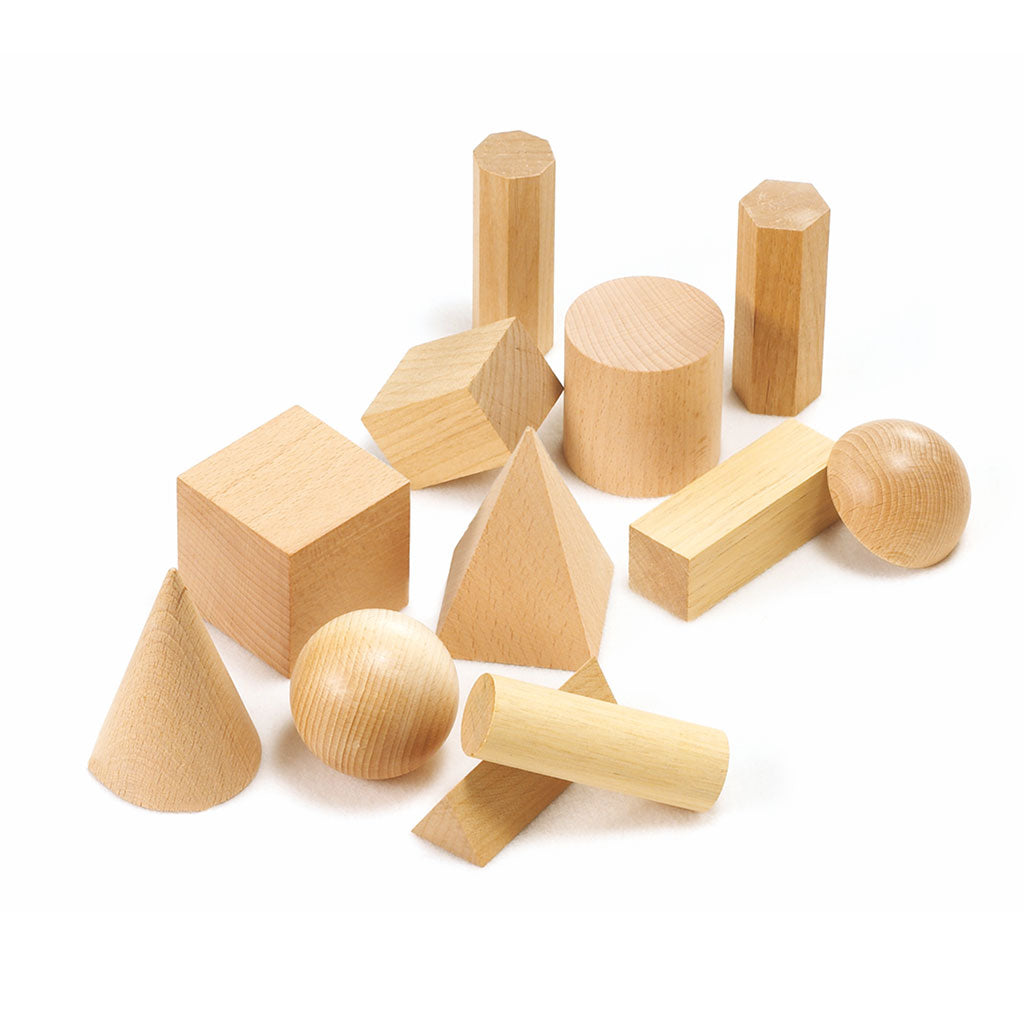 Wooden Geometric Solids - Set of 12