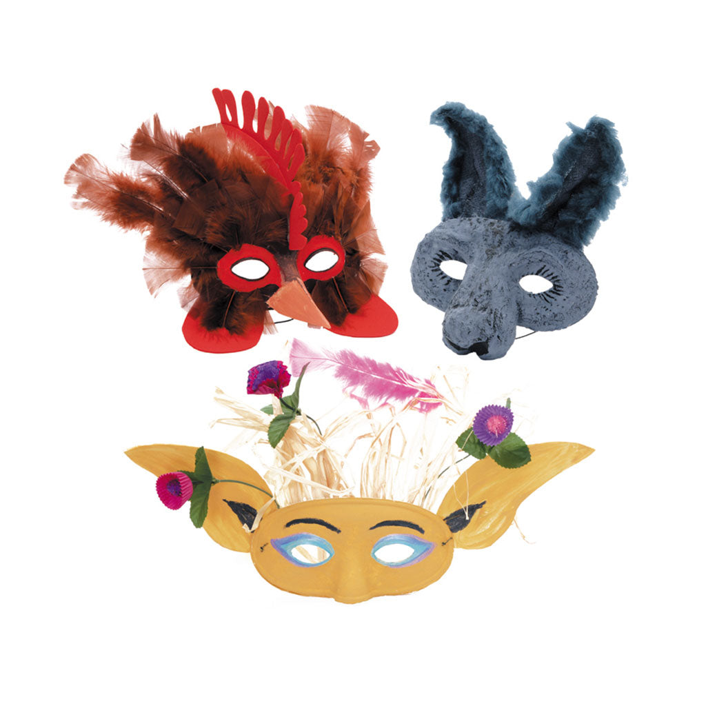Paper Mache Half Mask - Pack of 24 - Educating Kids