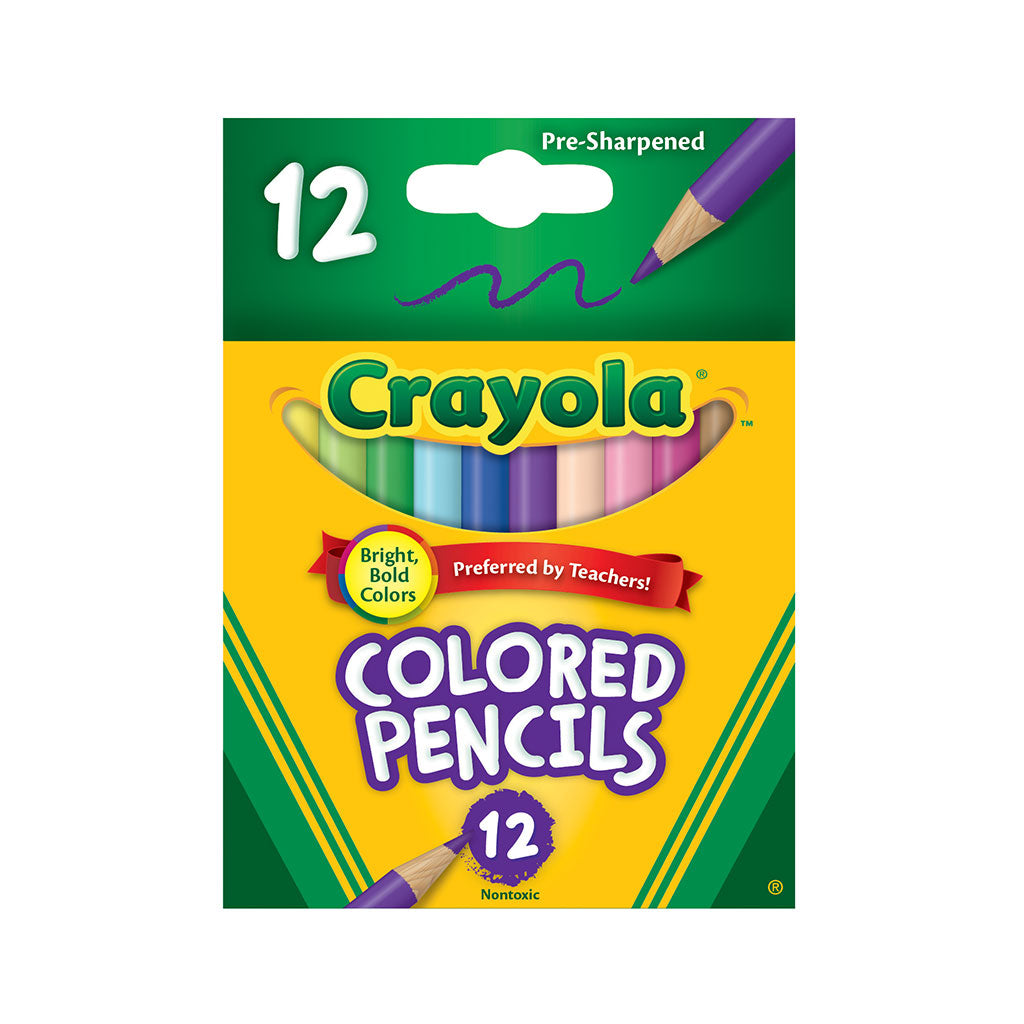 Crayola Pencils Coloured Half Size - Pack of 12 - Educating Kids