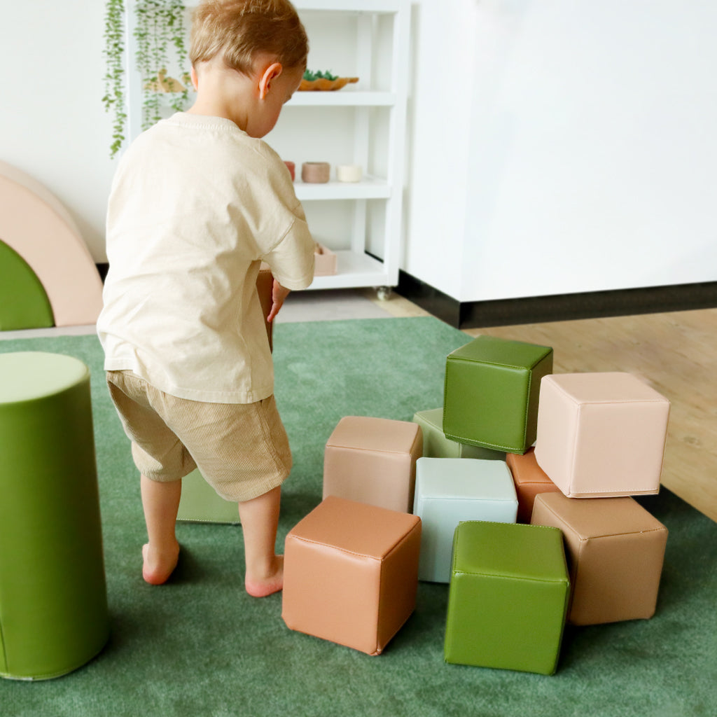 Toddler Soft Block Cubes Earth 15 cm – 12pc