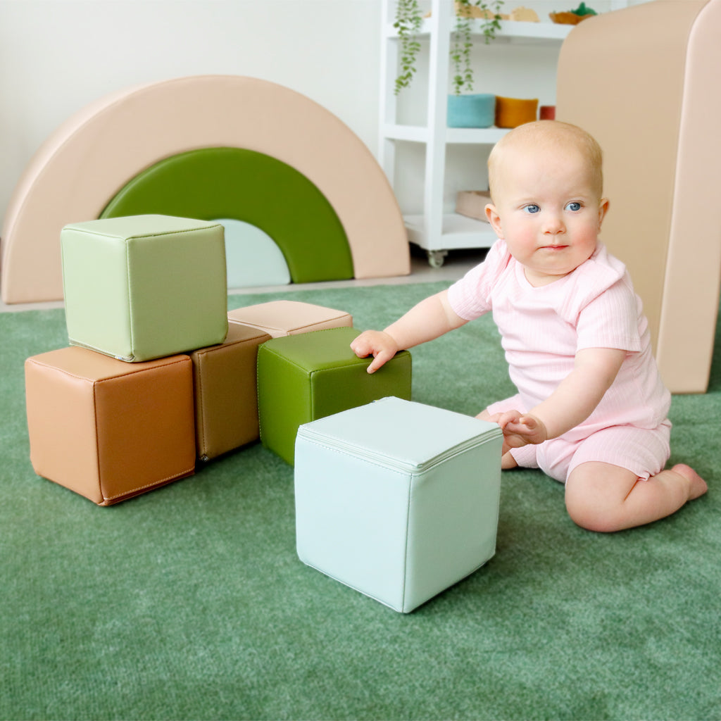 Toddler Soft Block Cubes Earth 15 cm – 12pc