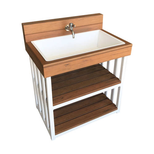 Outdoor Home Corner & Furniture Value Pack - Teak & White - Educating Kids