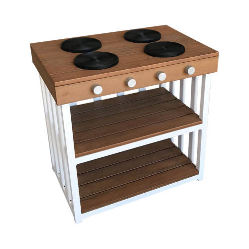 Outdoor Home Corner & Furniture Value Pack - Teak & White - Educating Kids