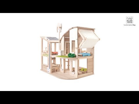 PlanToys - Green Dollhouse with Furniture